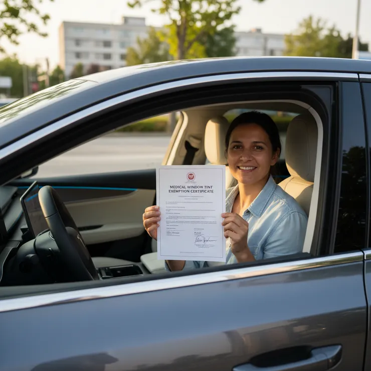 Driver with a medical window tint exemption