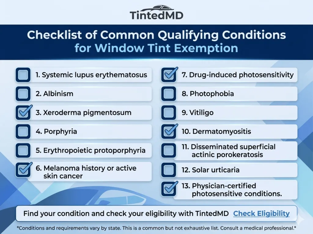 medical conditions qualify for a window tint exemption